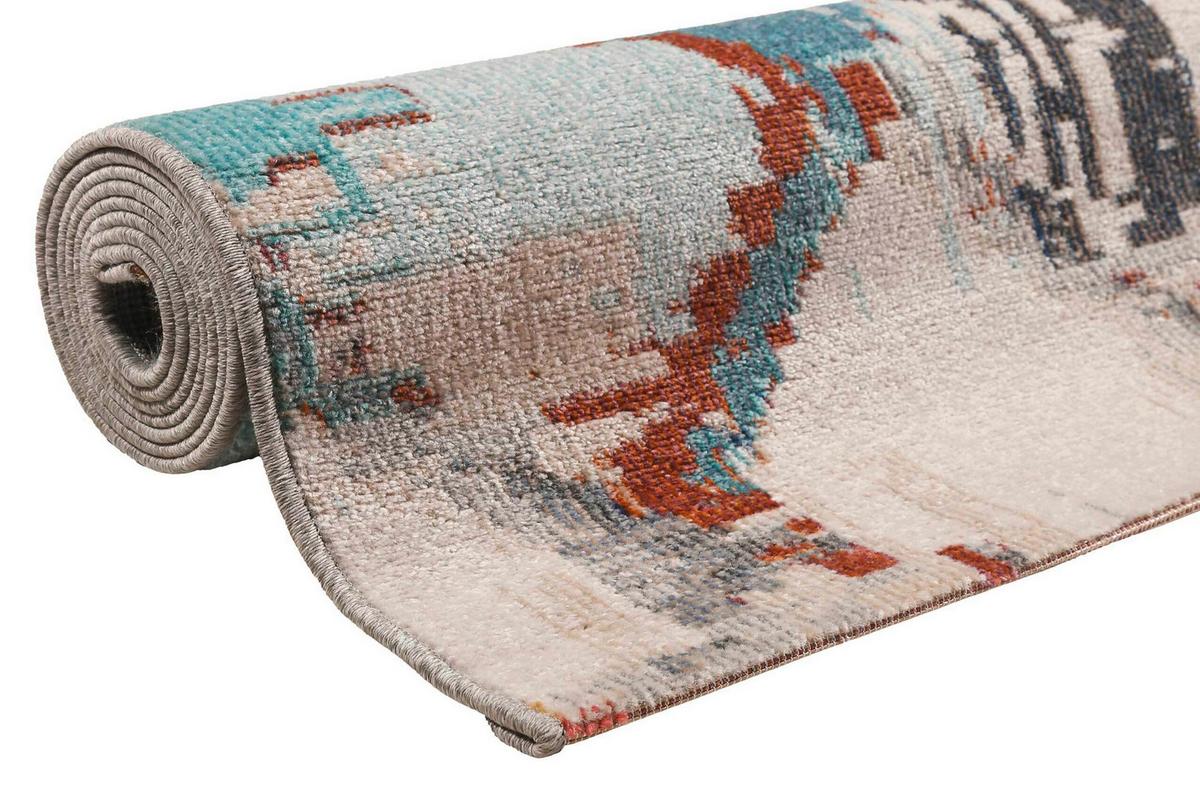 Outdoorteppich Multicolor, BxL: ca. 160x225cm - Türkis/Creme, Design, Textil (160/225cm) - Esprit