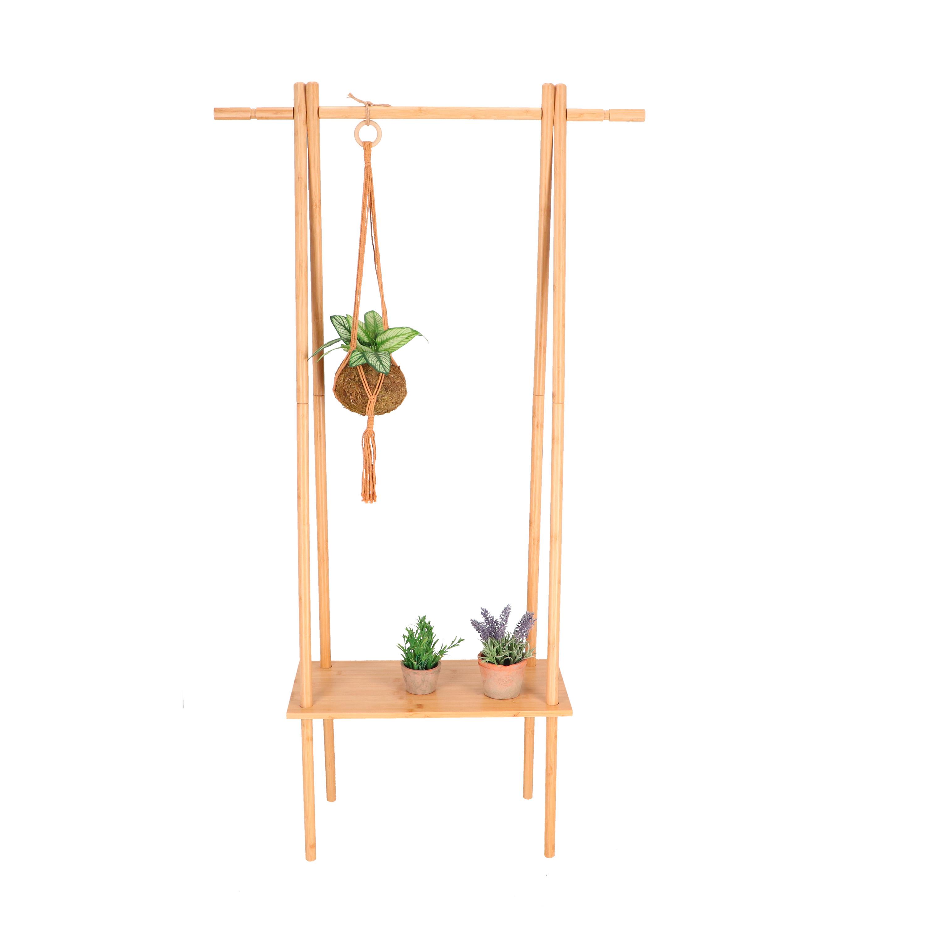 Wandregal Mit Übertopf Bambus Pflanzenregal Py204 - Hellbraun, LIFESTYLE, Holz (82/28/116cm)