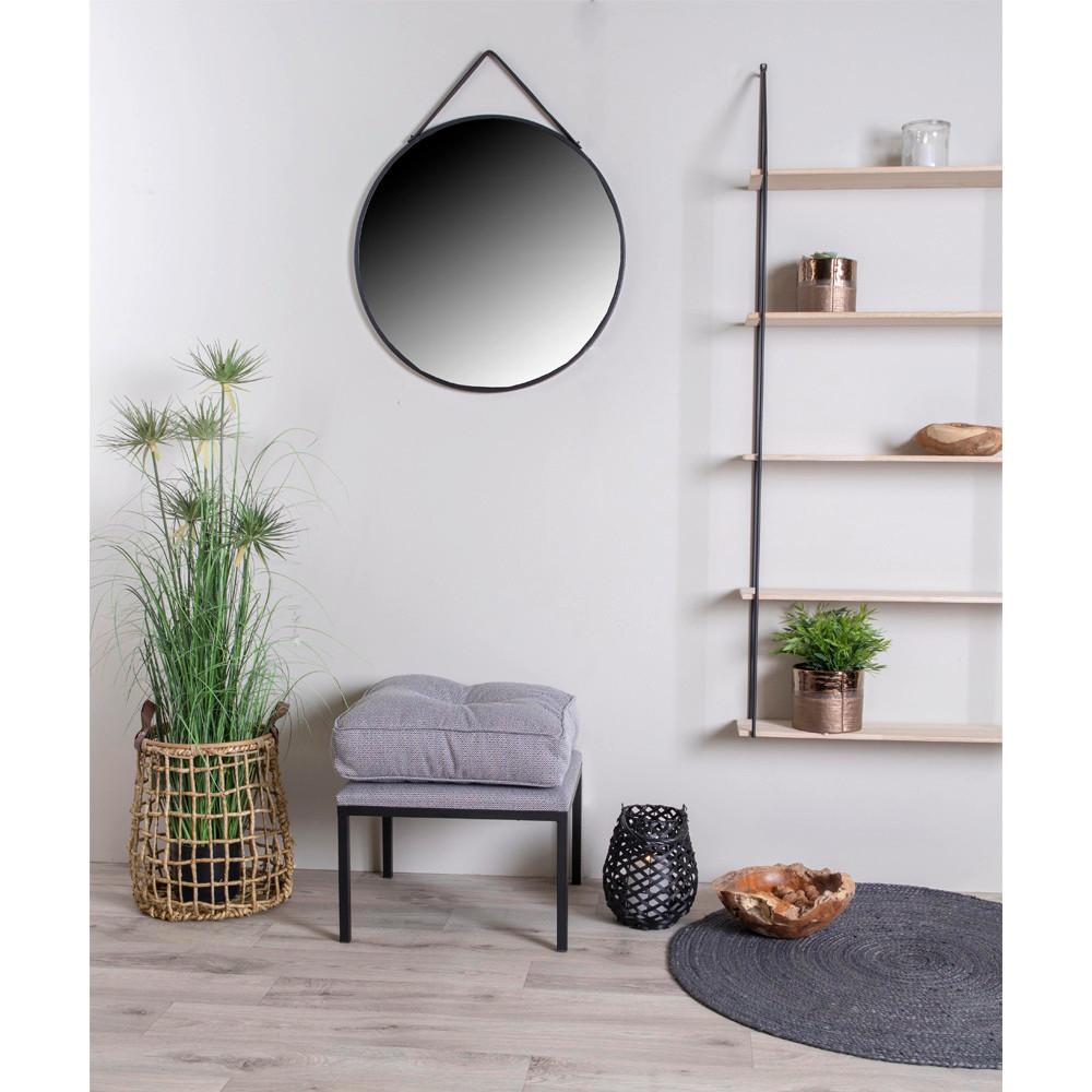 Dekowandregal Naturfarben Schwarz B: 65 cm - Schwarz/Naturfarben, Basics, Holz/Metall (65/145/17cm)