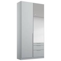 ŠATNÍ SKŘÍŇ S OTOČNÝMI DVEŘMI ALABAMA - barvy stříbra/světle šedá, Moderní, kompozitní dřevo (91/229/54cm)