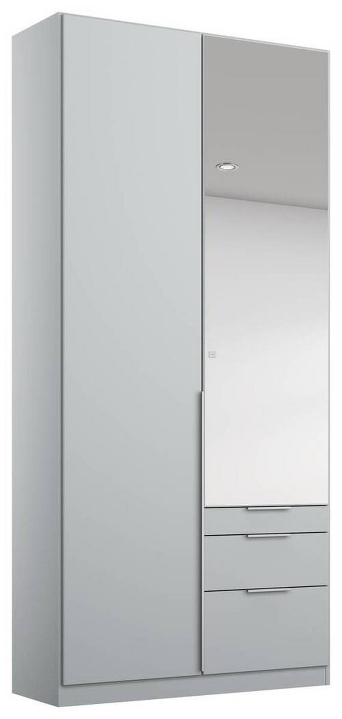 ŠATNÍ SKŘÍŇ S OTOČNÝMI DVEŘMI ALABAMA - barvy stříbra/světle šedá, Moderní, kompozitní dřevo (91/229/54cm)