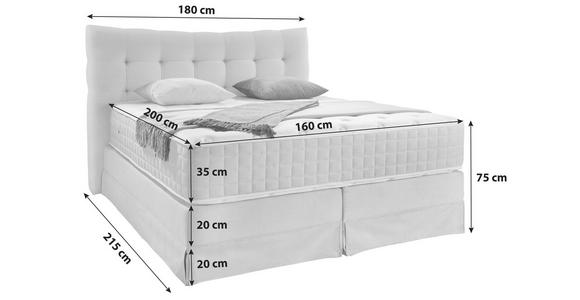Boxspringbett mit Kontinental Matratze 160x200 Domino - Hellgrau, KONVENTIONELL, Holz (160/200cm) - James Wood