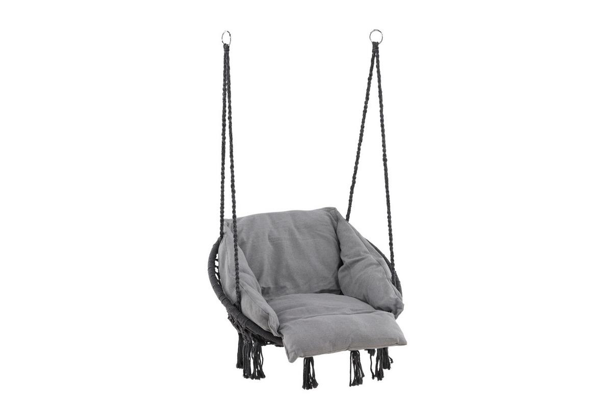 Hängesessel Hamtic Mit Sitz- Und Rückenkissen - Grau, KONVENTIONELL, Textil (80/90/60cm) - Gardenson