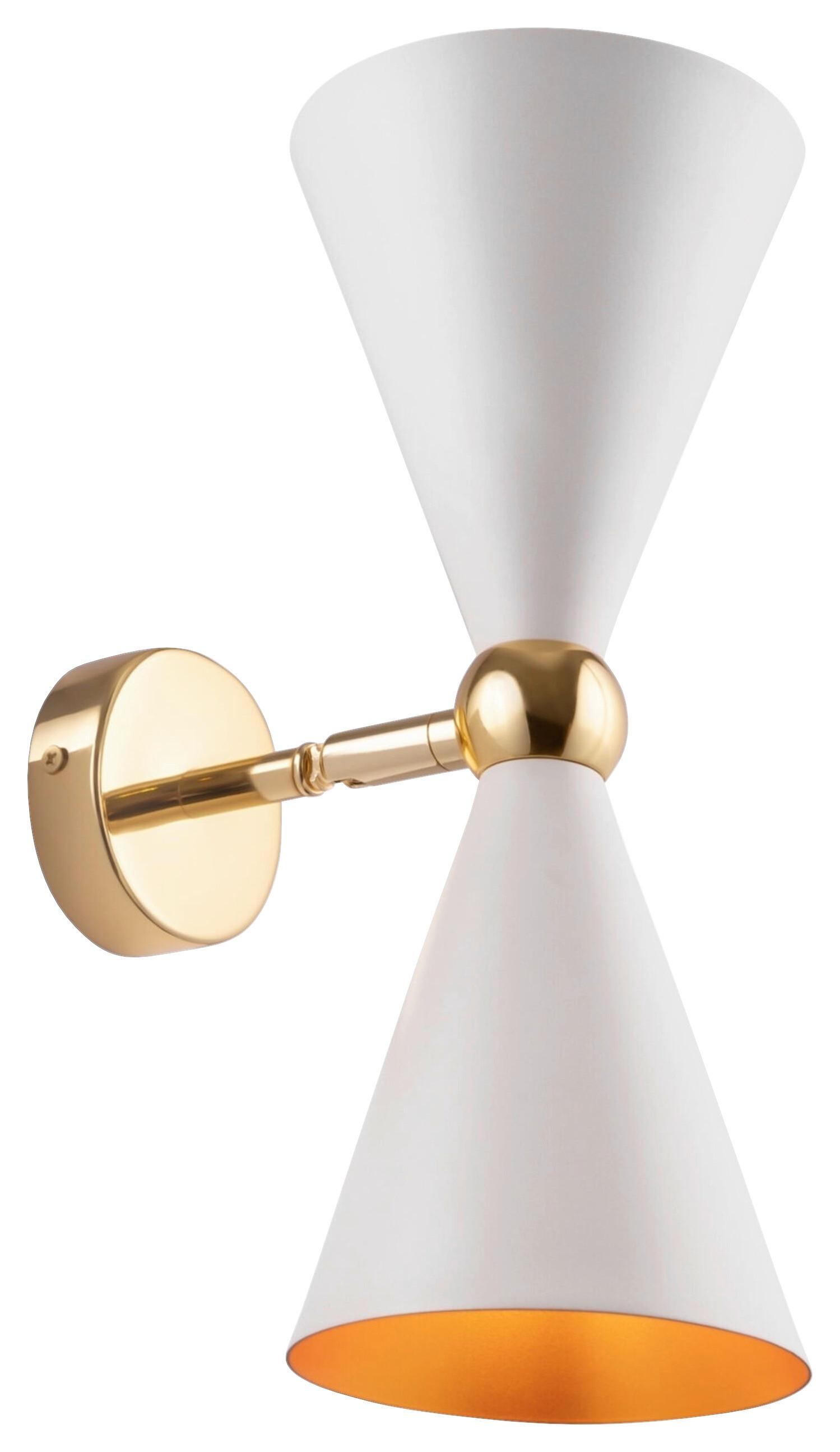 WANDLEUCHTE VESPER - Goldfarben/Weiß, Basics, Metall (18/32cm) - MAYTONI