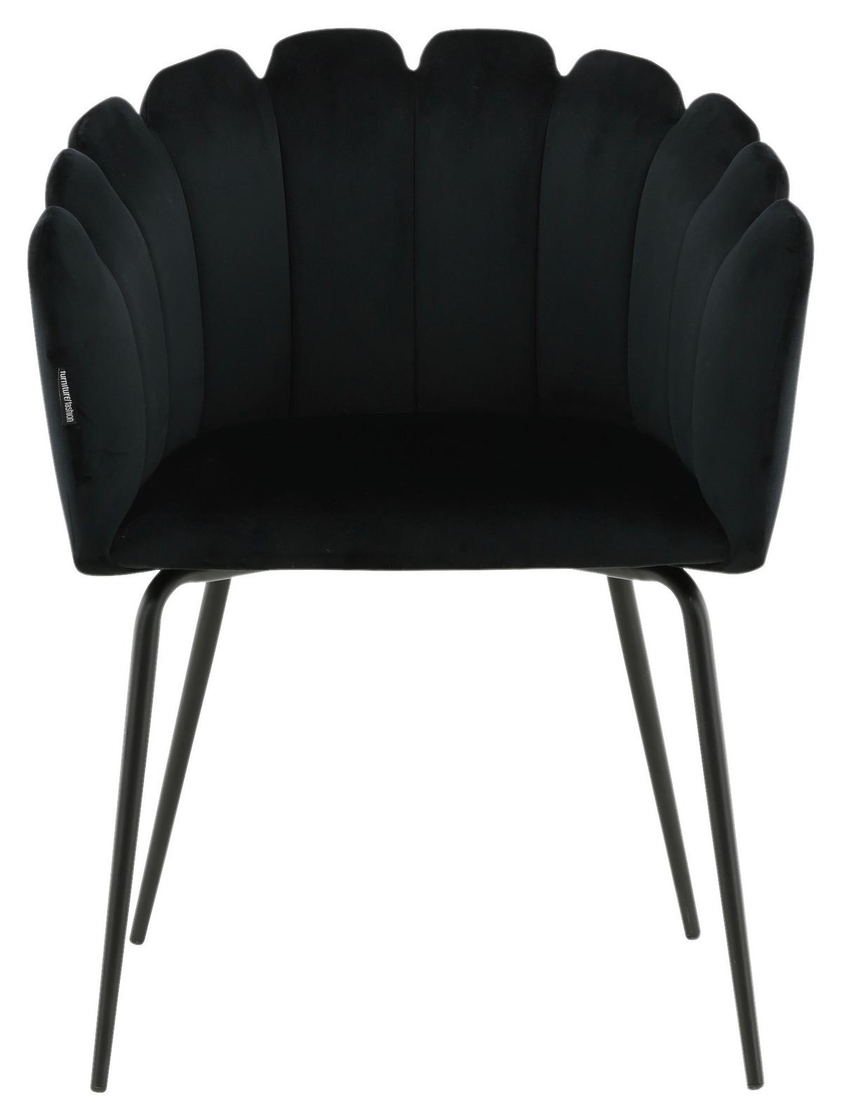 Stuhl Limhamn - Schwarz, Design, Textil/Metall (61/76.56/54cm) - Livetastic
