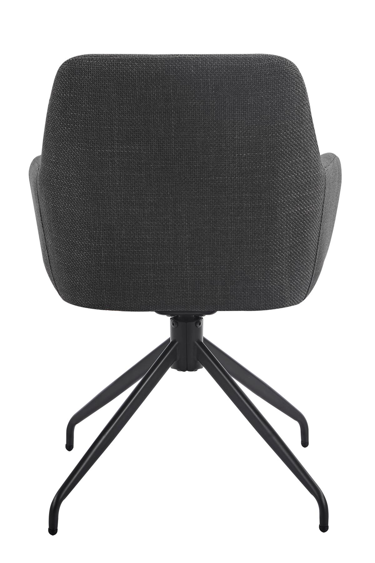 Armlehnstuhl-Set Triest S 2er-Set - Anthrazit/Schwarz, MODERN, Textil/Metall (56/83/60cm) - MID.YOU