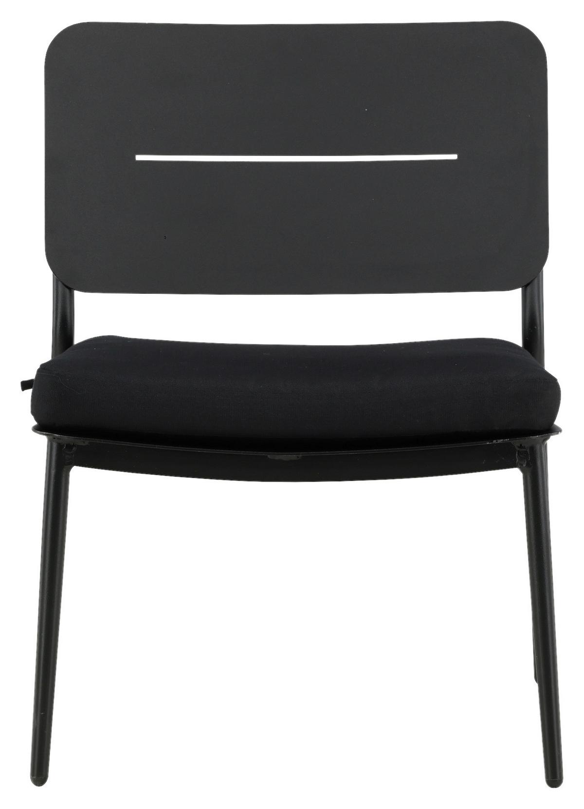 Loungesessel 2er-Set Lina aus Stahl - Schwarz, KONVENTIONELL, Textil/Metall (55/73/59cm) - Gardenson