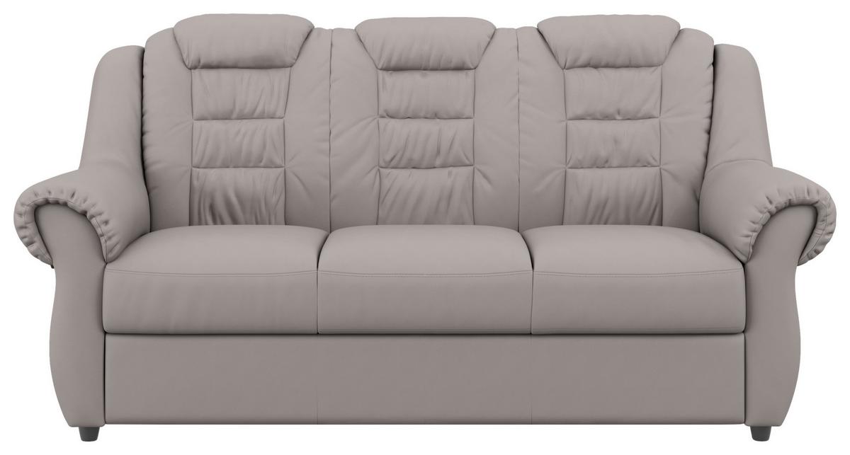 3-Sitzer-Sofa Boston Hellbraun Lederlook - Hellbraun/Schwarz, KONVENTIONELL, Textil (196/102/101cm) - Livetastic