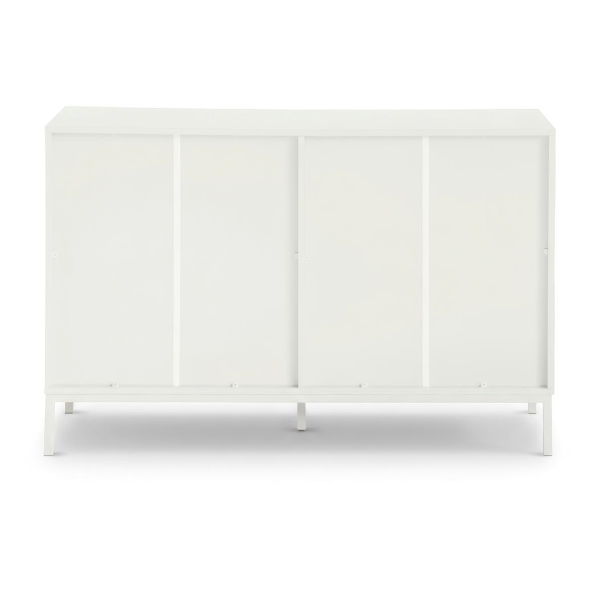 Široká komoda se 6 zásuvkami MDF/Kov s práškovým nátěrem - bílá, Moderní, kov/kompozitní dřevo (120/80/40cm) - Bessagi Home