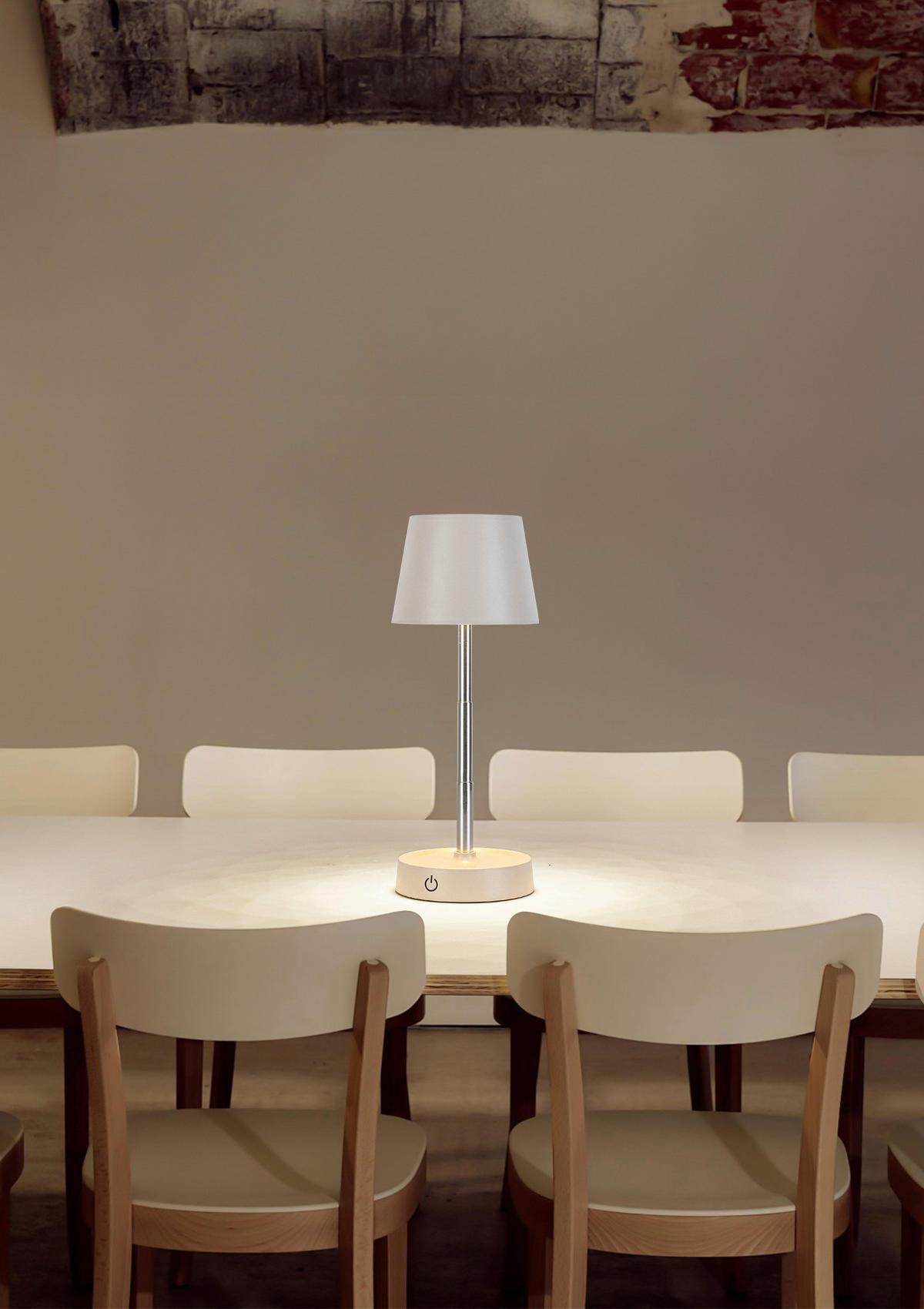 STOLNÍ LAMPA NA BATERIE KLAPPI - pískové barvy, Moderní, kov/plast (10,5/11-28cm) - Mömax