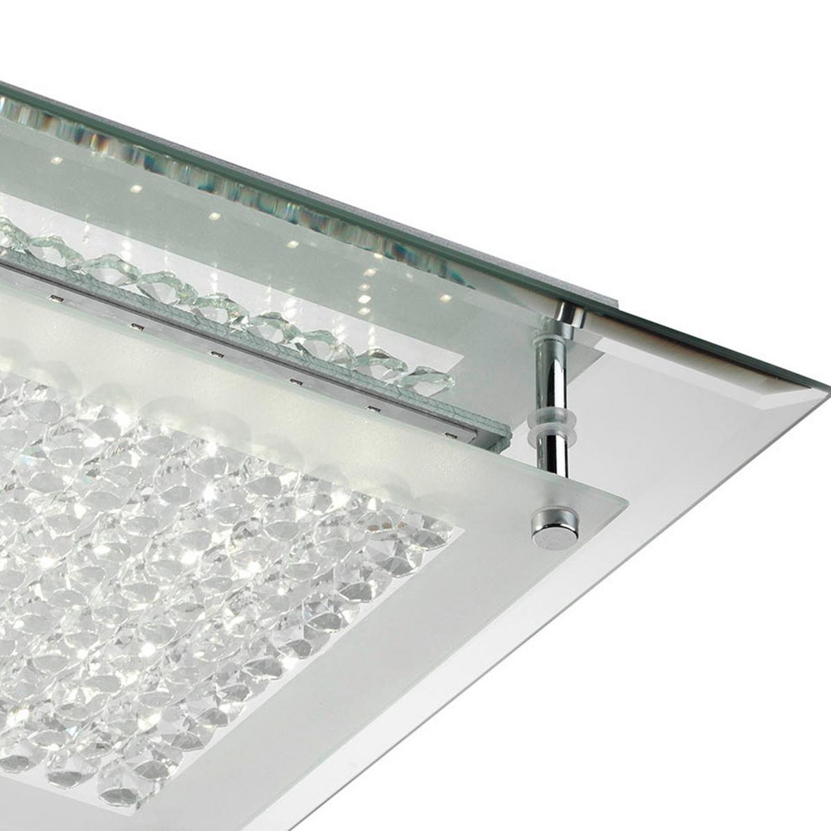 LED-Deckenleuchte Antilia Klar Chromfarben L: 28 cm - Klar/Chromfarben, Design, Glas/Metall (28/28/7cm)