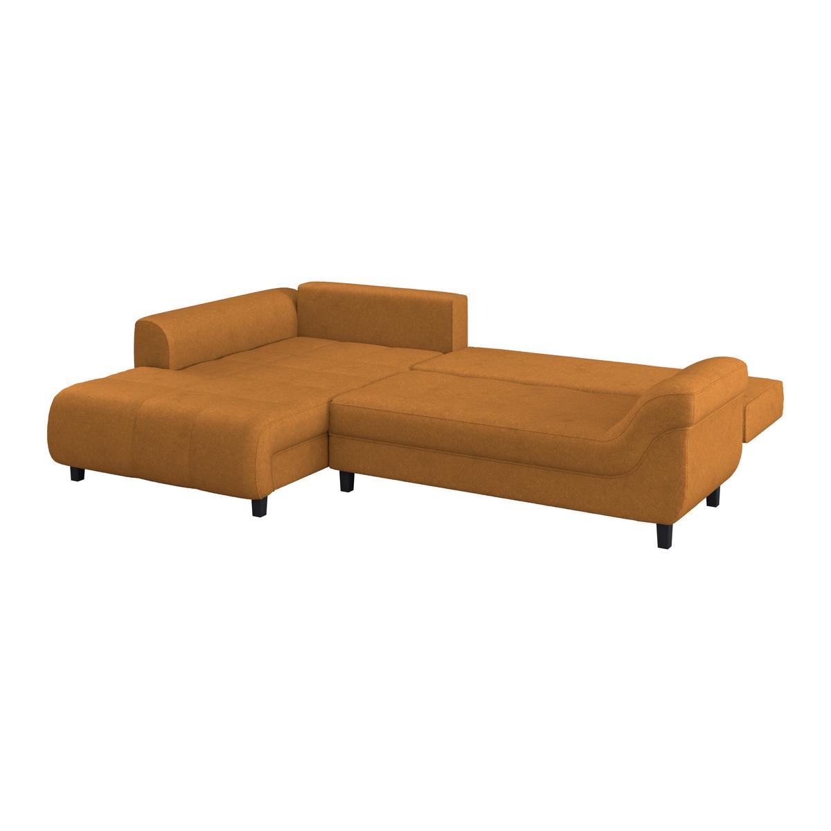 Ecksofa Mendoza - Schwarz/Orange, Design, Textil (197/309cm) - Ondega