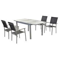 Gartenset Milano - Silberfarben/Schwarz, MODERN, Textil/Metall - Gardenson