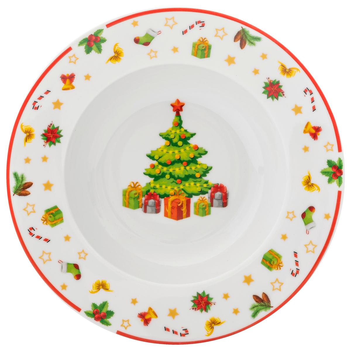 Mélytányér Doro - piros/fehér, Design, kerámia (21,6/3,7cm) - Luca Bessoni