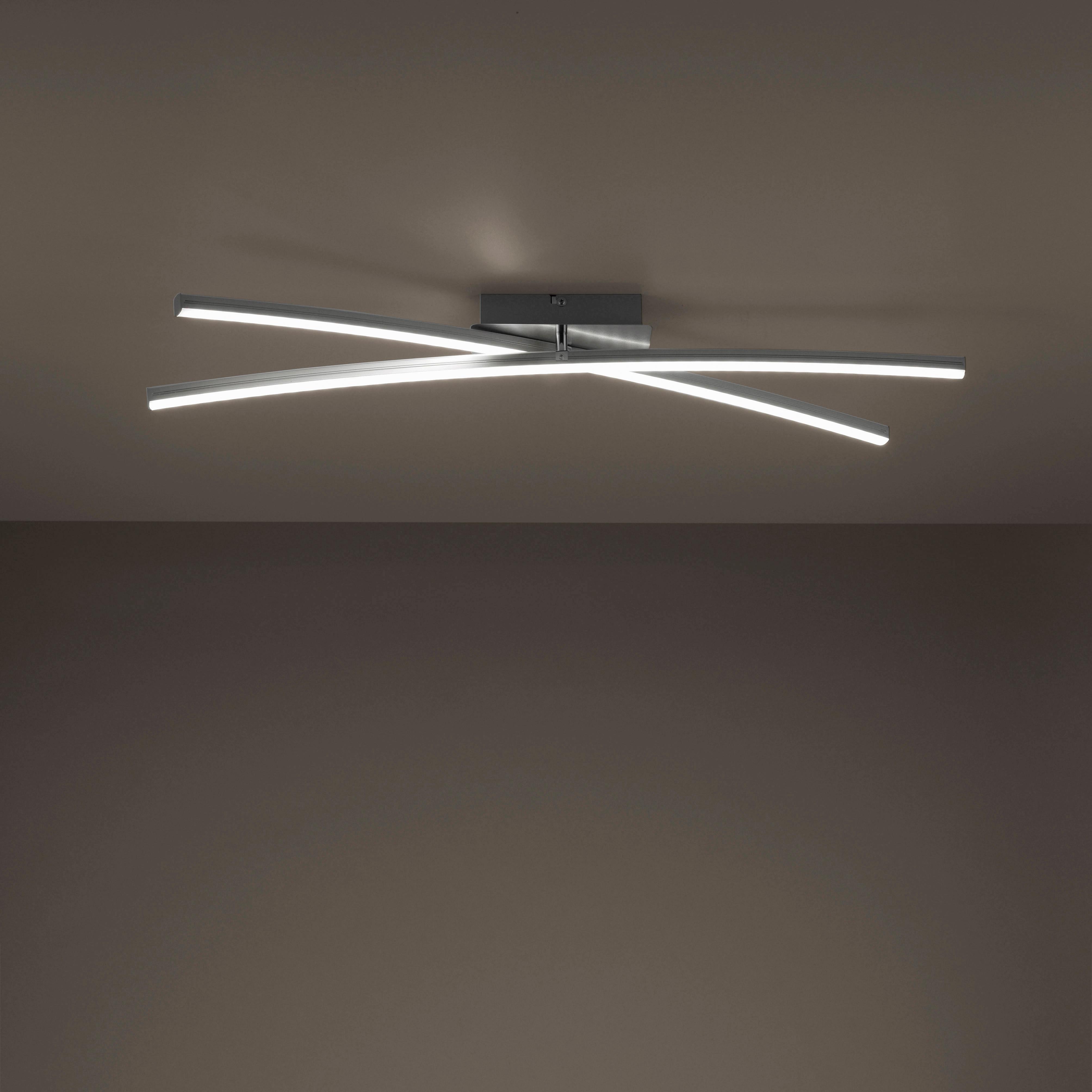 LED-Deckenleuchte ALINA aus Metall/Kunststoff in Silberfarben mit 4 Armen Milieu