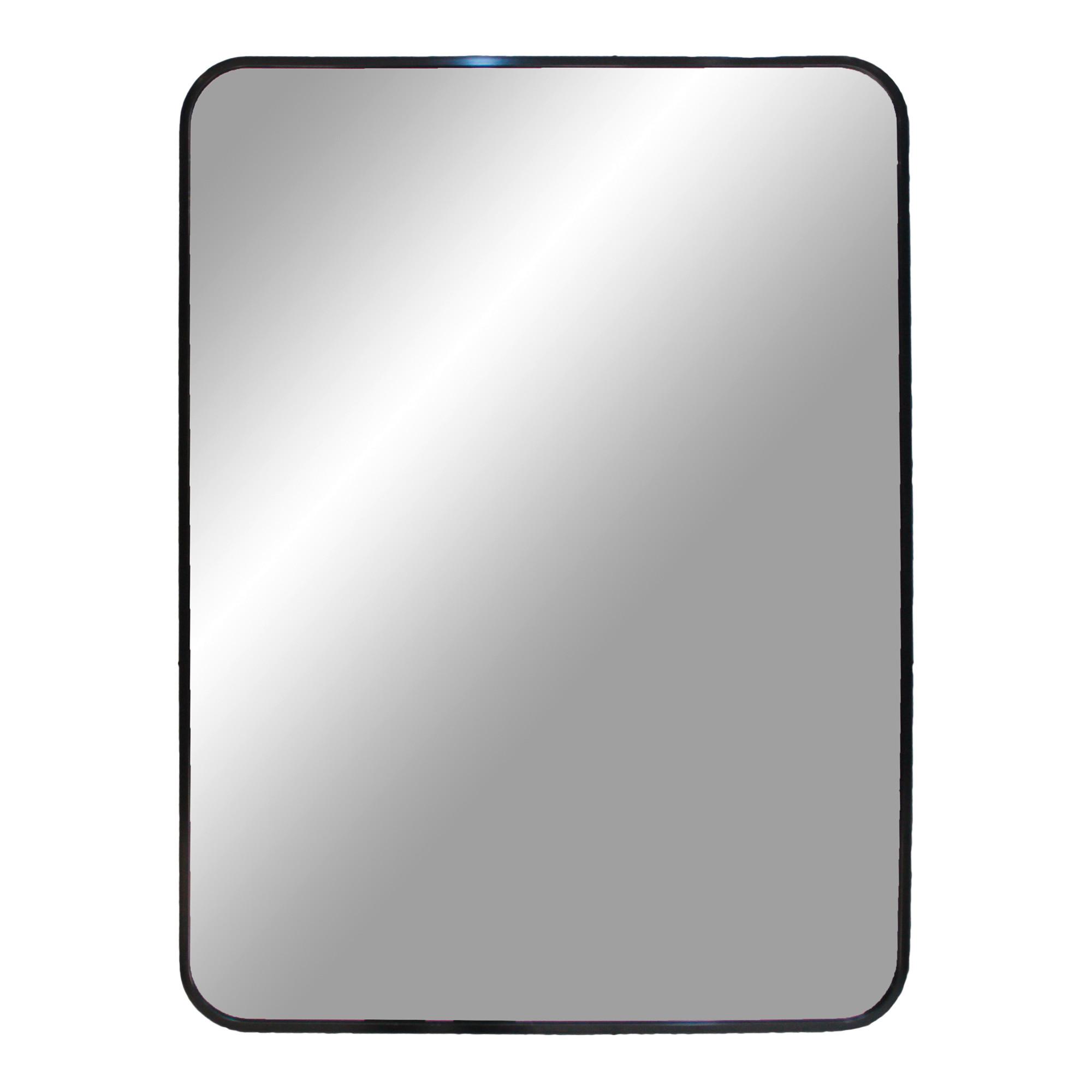 Wandspiegel Madrid Schwarz B: 70 cm - Schwarz, Basics, Glas/Metall (70/50/3cm)