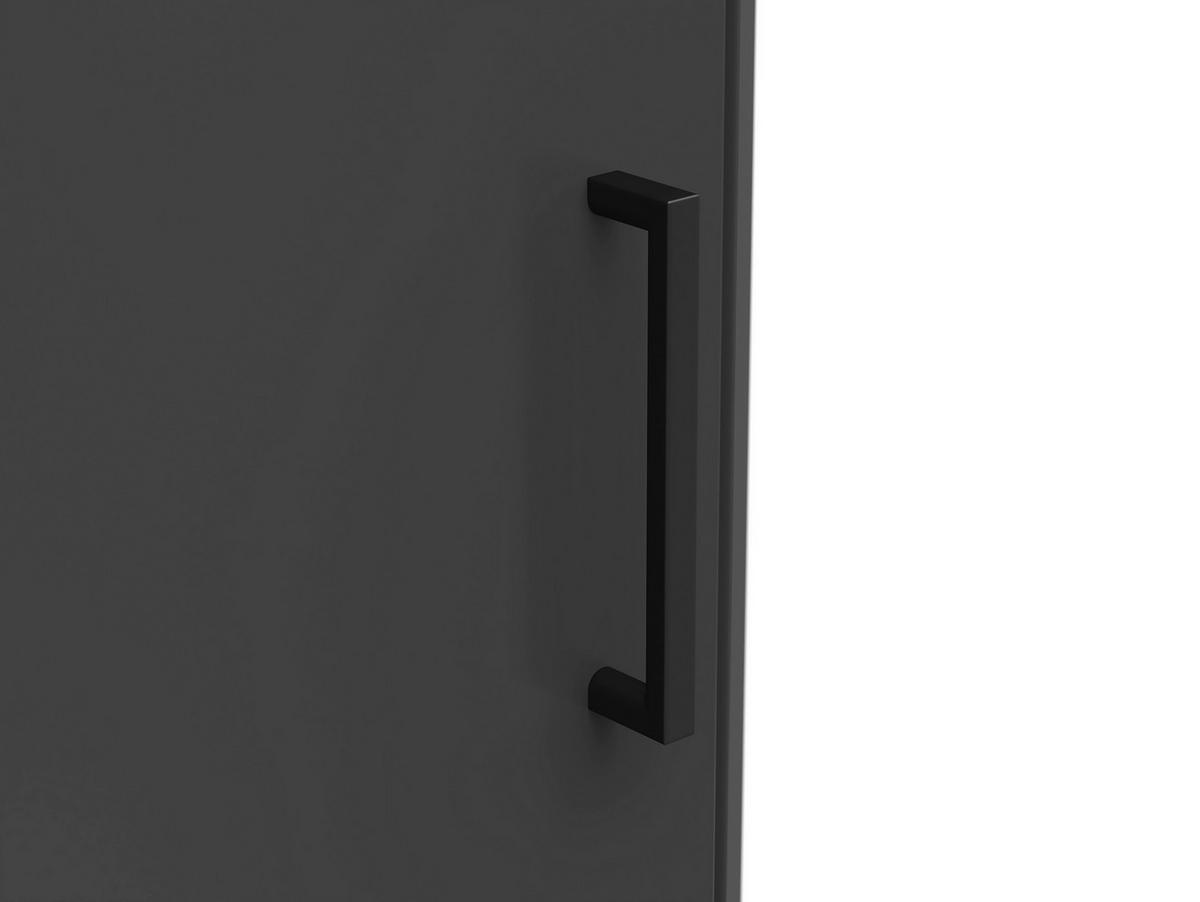 Rohová skříň CABINET š: 101 cm - černá/barvy grafitu, Moderní, kompozitní dřevo/plast (71,5/71,5cm)