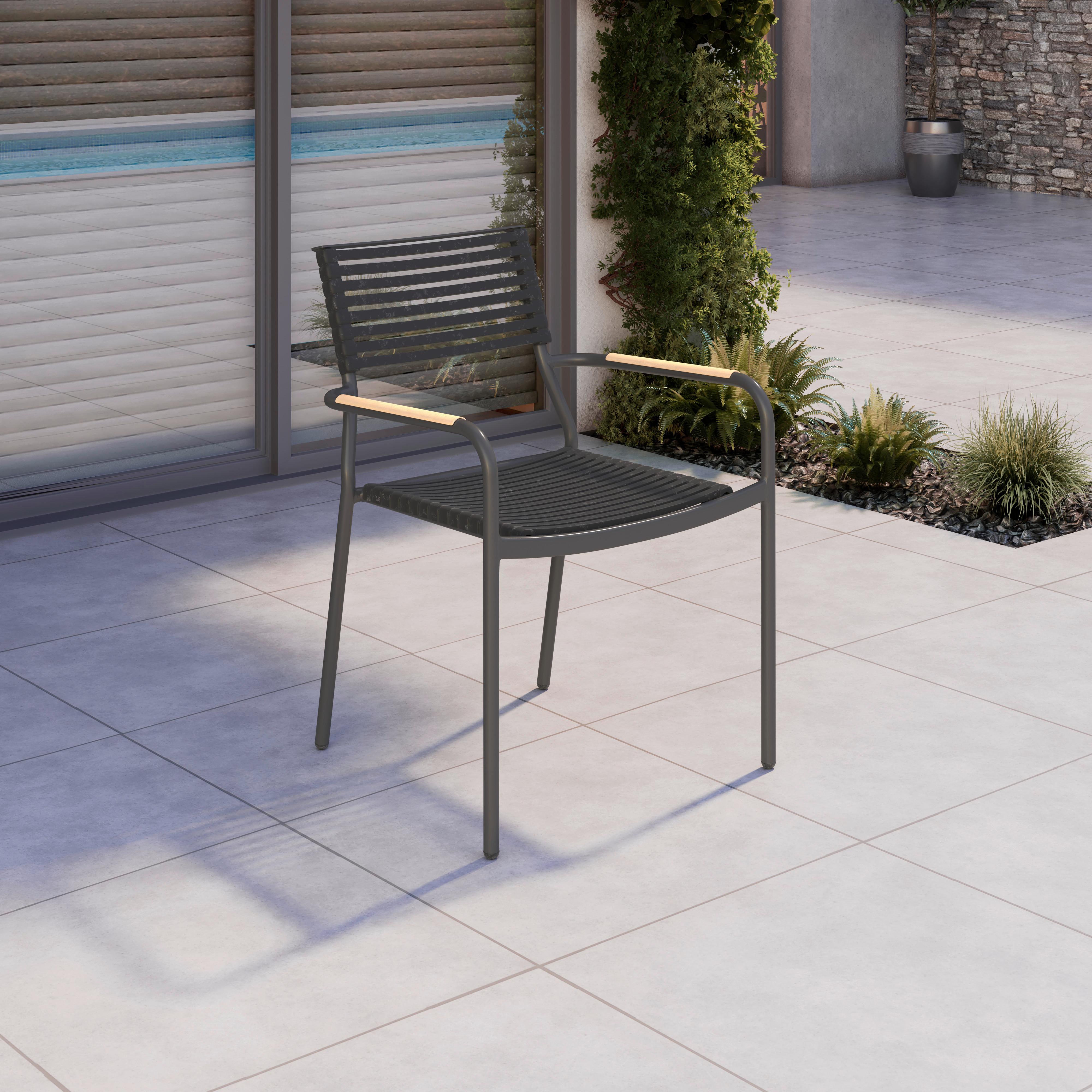 ZAHRADNÍ ŽIDLE IRIS - přírodní barvy/antracitová, Basics, kov/plast (56/79/58cm) - Mömax