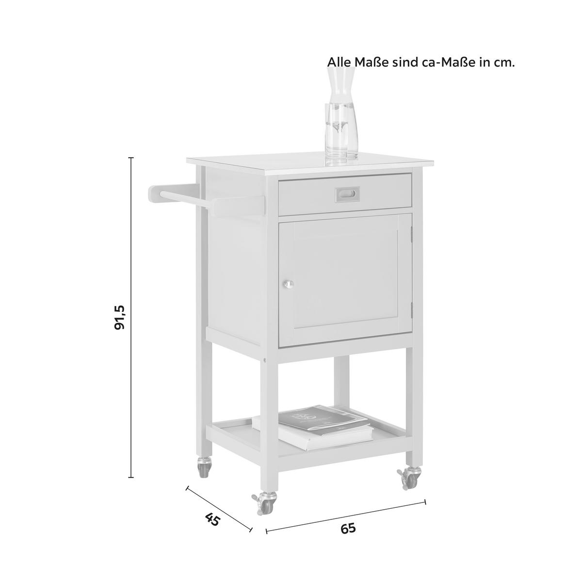 Servírovací vozík Hendrik - šedá/světle šedá, Moderní, kov/dřevo (65/91,5/45cm) - Bessagi Home