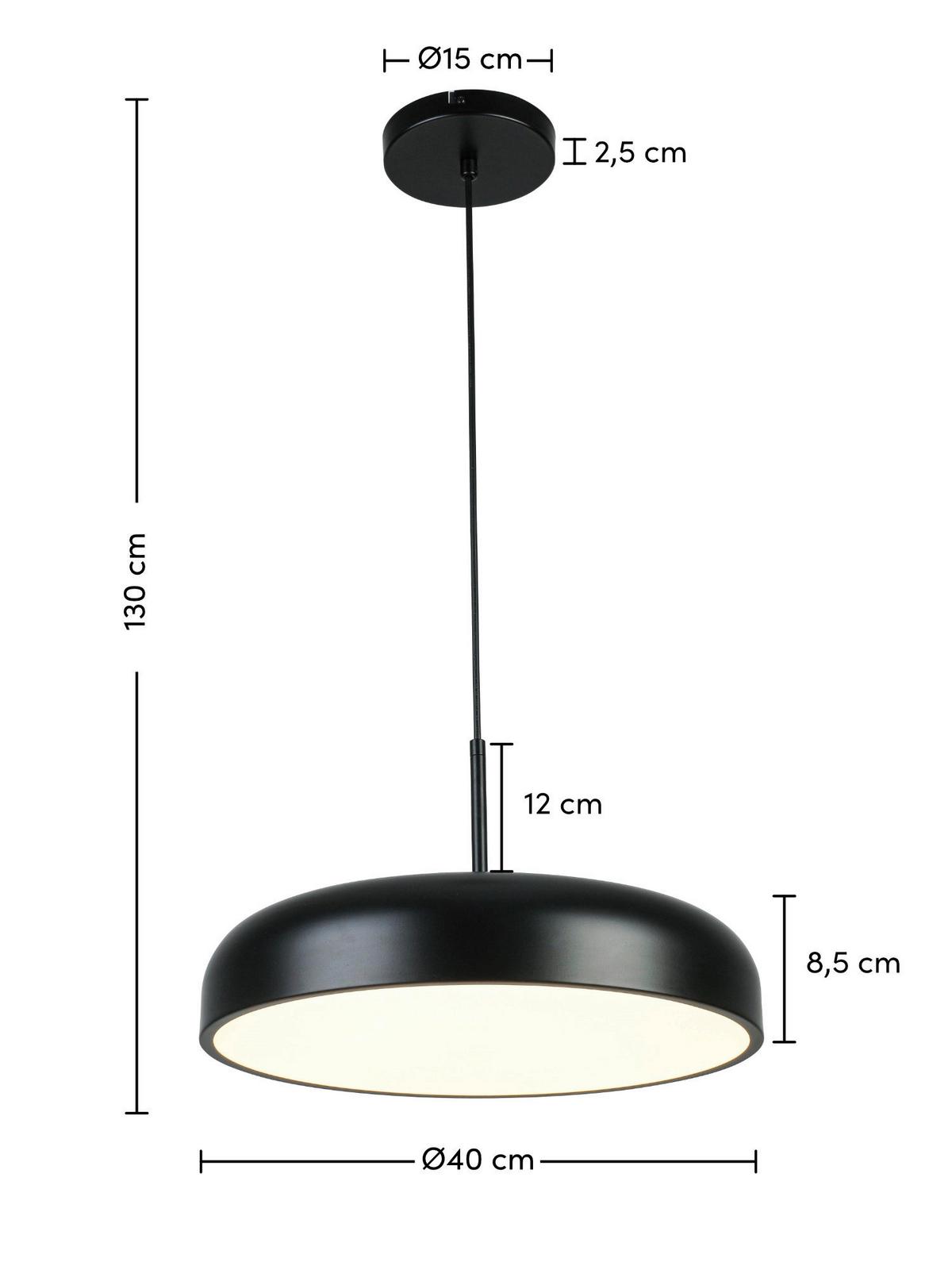 ZÁVESNÉ LED SVIETIDLO MIKE - priehľadné/čierna, Modern, kov/plast (40/130cm) - Mömax