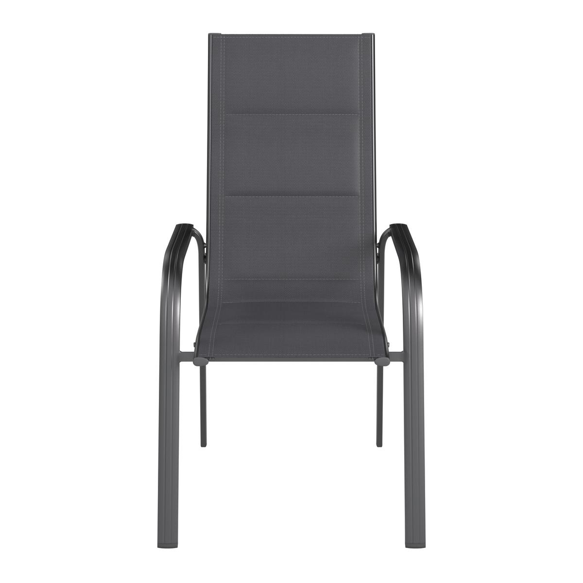 ZAHRADNÍ ŽIDLE HERMANN - antracitová, Basics, kov/textil (60/112/70cm) - Mömax