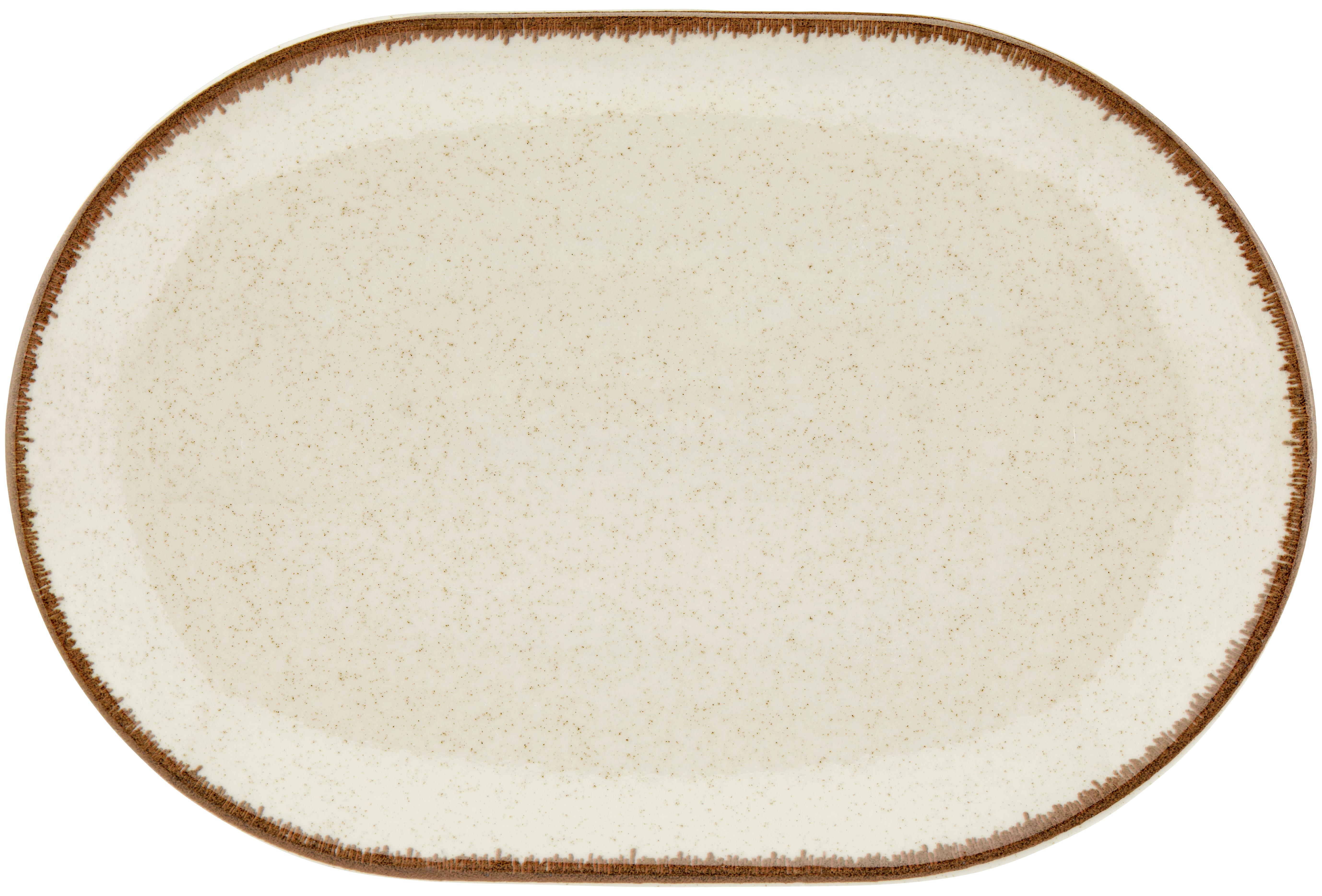 Servierplatte Porzellan Beige Sonora ca. 22x32 cm - Beige, MODERN, Keramik (22/32cm) - James Wood