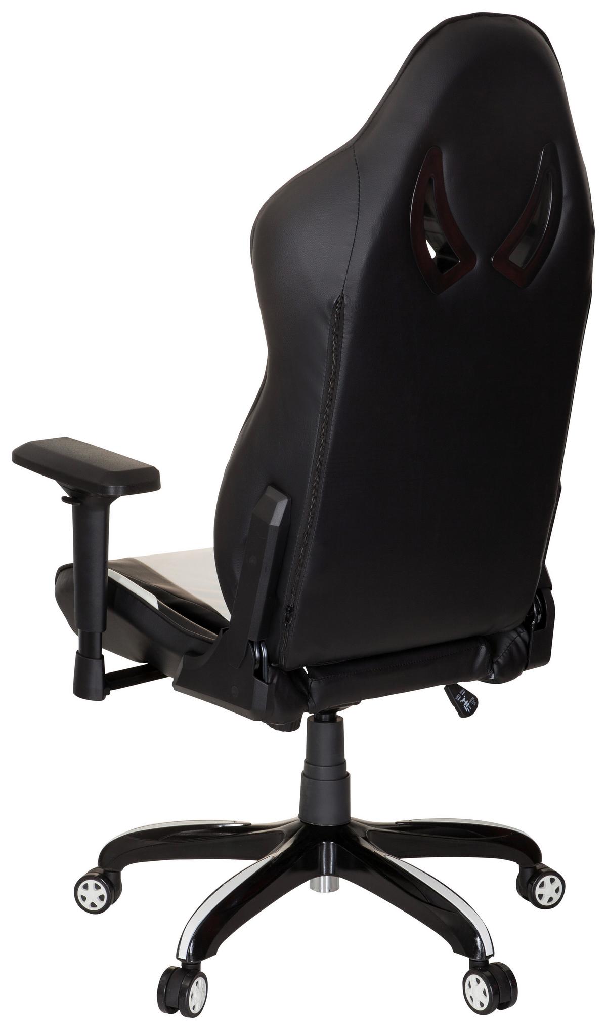 Gamingstuhl Promoter I Schwarz/Weiß - Schwarz/Weiß, MODERN, Kunststoff/Textil (74/133/67cm) - MID.YOU