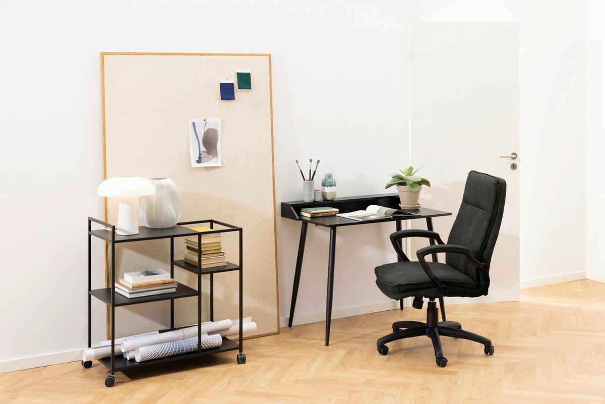 Bürostuhl Brad mit Armstützen Schieferfarben/Anthrazit - Schieferfarben/Anthrazit, Trend, Kunststoff/Textil (67/115/69,5cm) - MID.YOU