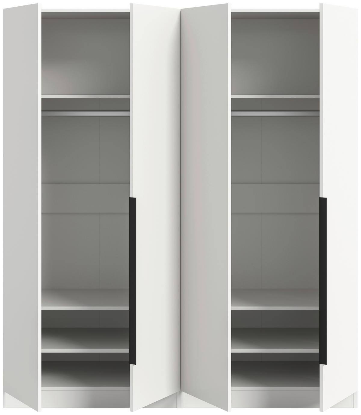 Drehtürenschrank Kopenhagen, Weiß B: 160 cm - Weiß, MODERN, Holzwerkstoff (160/181/52cm) - MID.YOU