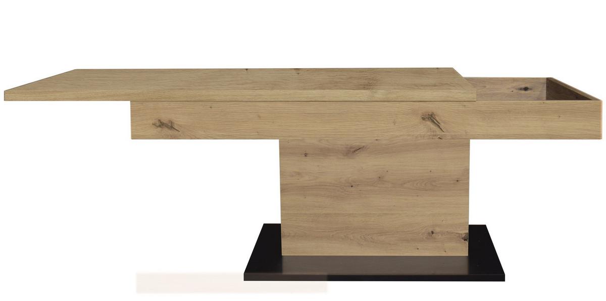 Couchtisch Lift Eiche Artisan/schwarz B: 110cm - Schwarz/Eiche Artisan, Design, Holzwerkstoff/Metall (110/58-77/60cm) - MID.YOU