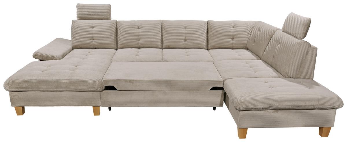 Wohnlandschaft Ascot Grau U: 170x324x220 Cm - Eichefarben/Grau, KONVENTIONELL, Textil (170/324/220cm) - MID.YOU