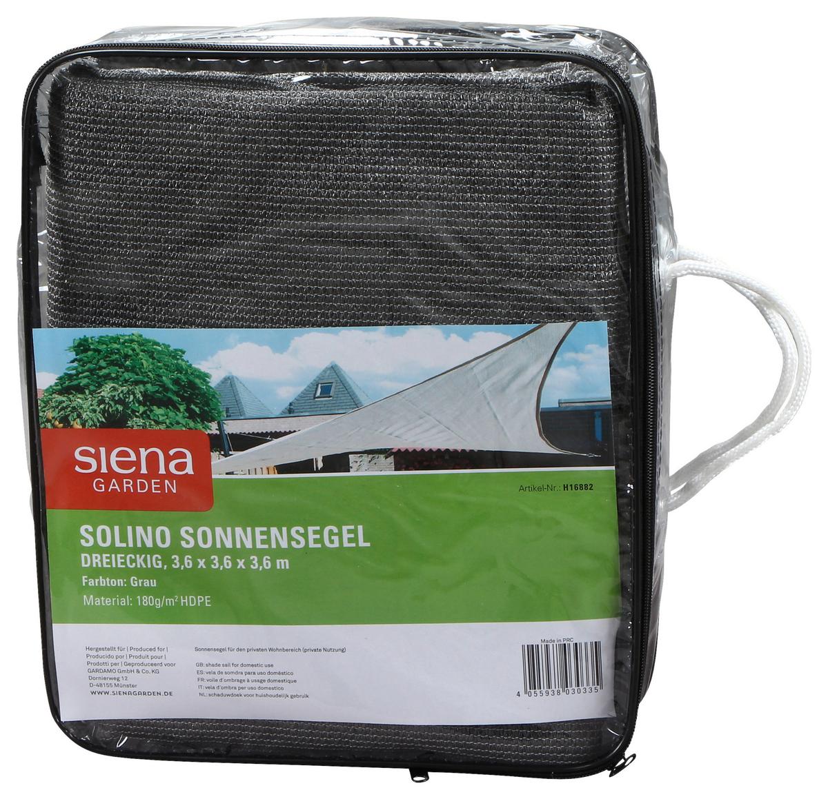 Sonnensegel H16882 - Dunkelgrau, MODERN, Textil/Metall (360/360/360cm) - Siena Garden