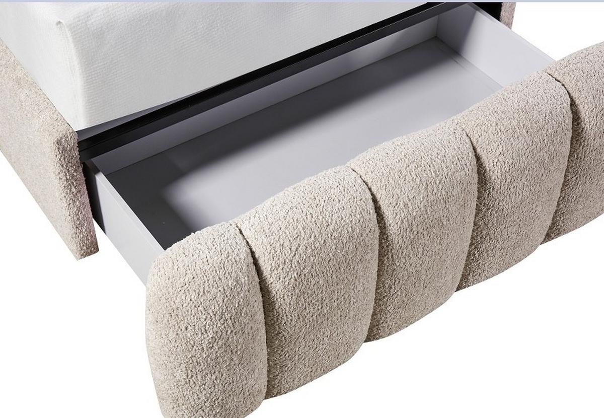 Detská posteľ BELLY 90x200, poťah buklé - béžová, Modern, drevo/textil (90/200cm) - Bessagi Kids