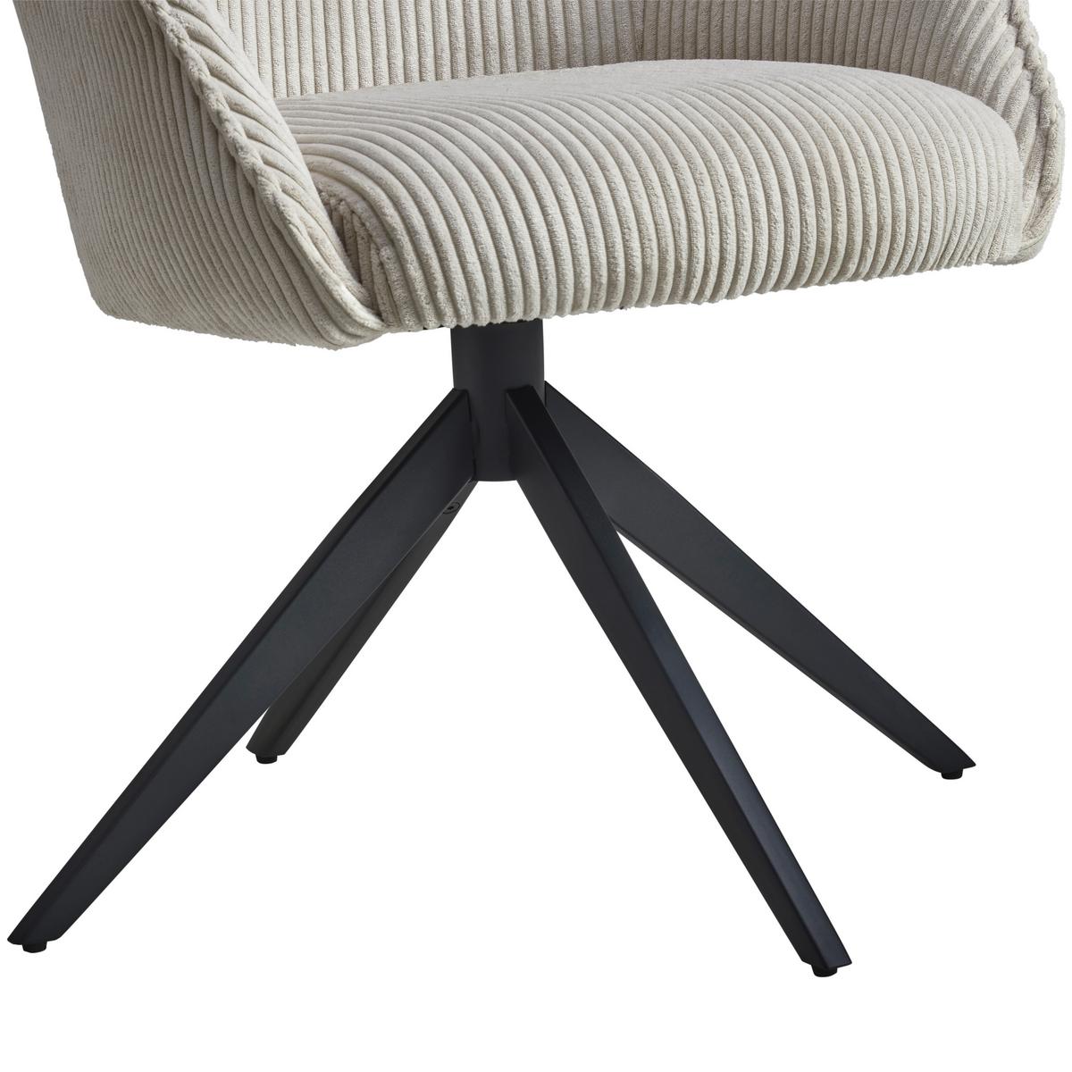 Armlehnstuhl-set Yuki - Beige/Schwarz, LIFESTYLE, Textil/Metall (61/87/65cm) - MID.YOU