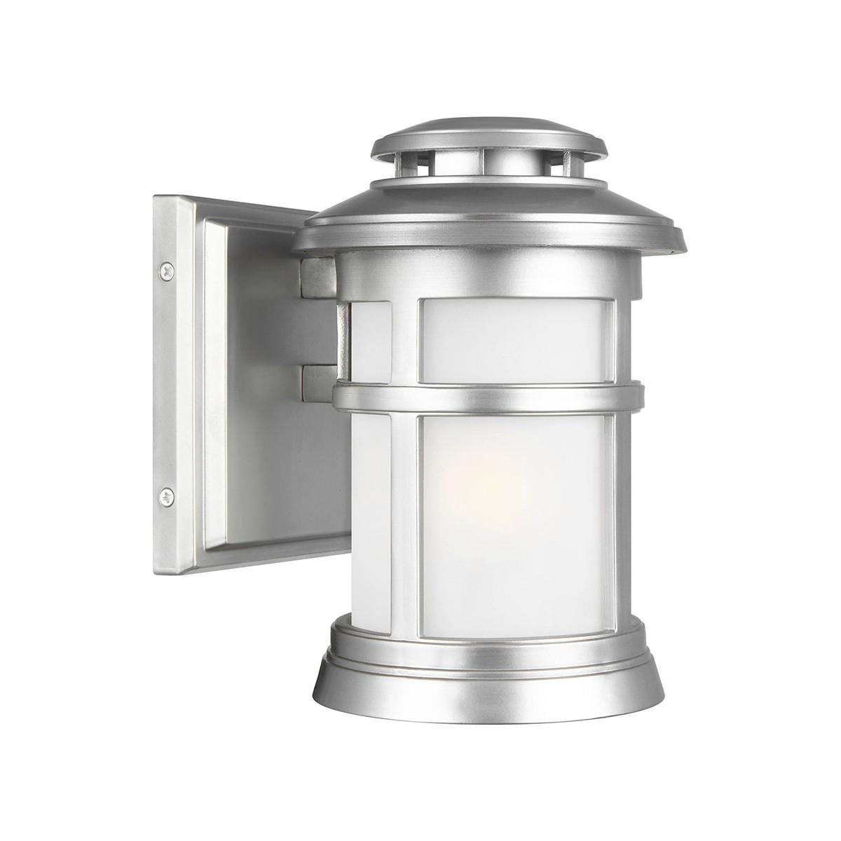 AUSSENWANDLEUCHTE FE-NEWPORT-S-PBS - Edelstahlfarben, KONVENTIONELL, Glas (15,9/19,3/22,9cm) - Elstead Lighting