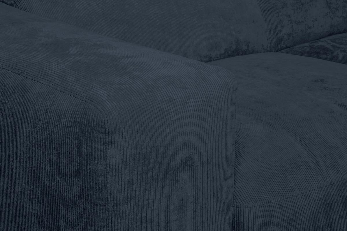 Ecksofa Hannah Blau 343x170 cm - Blau/Schwarz, Design, Textil (343/170cm) - MID.YOU