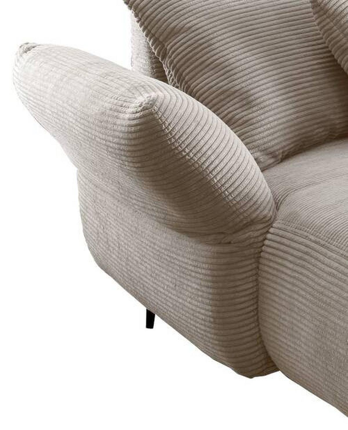 Ecksofa Vanilla Beige S: 178/264-302 cm - Beige/Schwarz, Design, Textil (178/264-302cm) - Livetastic