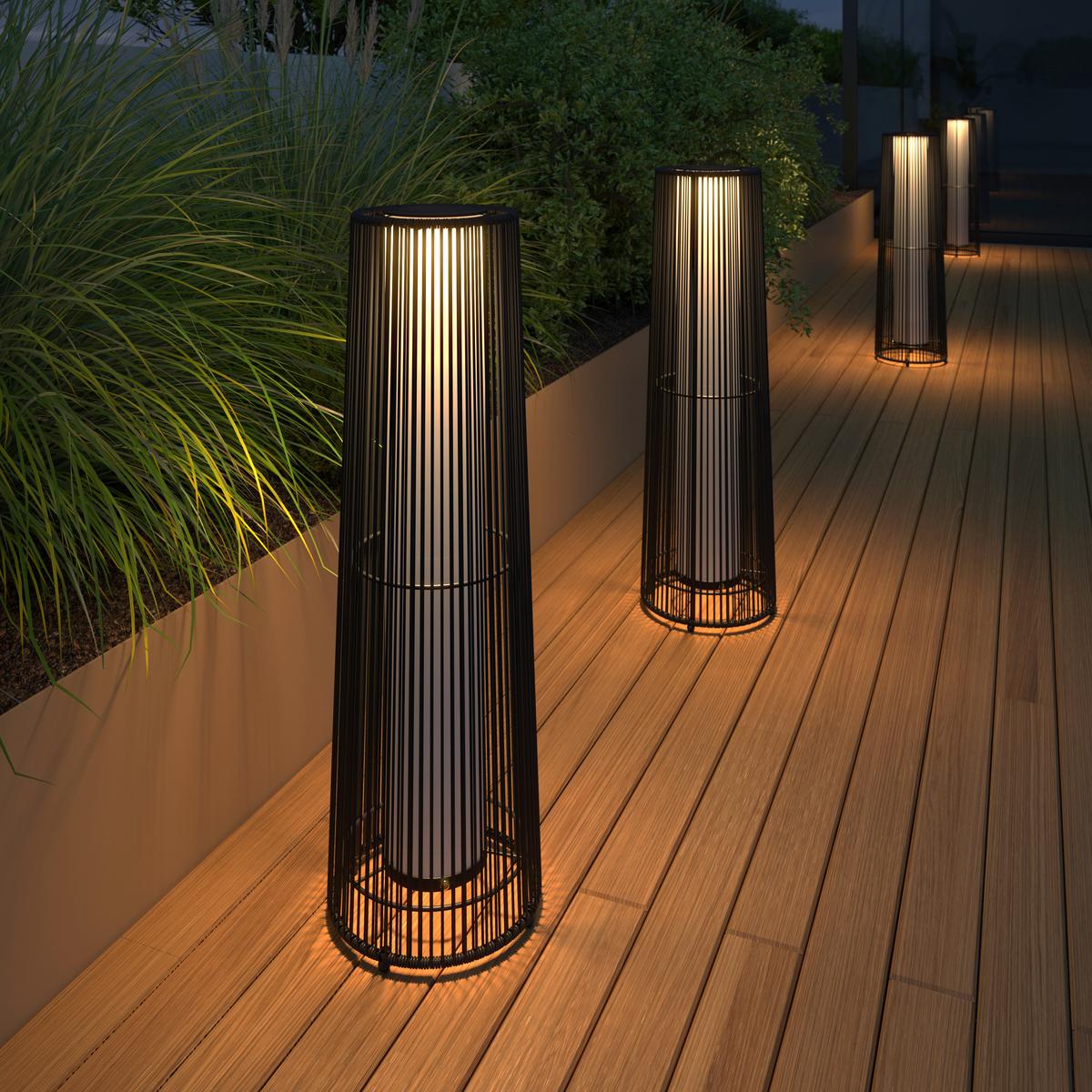 SOLÁRNÍ SVÍTIDLO SCHOPI - černá, Romantický / Rustikální, kov/plast (22/22/73cm) - Mömax