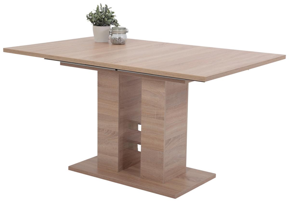 Esstisch Helena Eiche D. L: 140-220 cm - Eichefarben/Sonoma Eiche, MODERN, Holzwerkstoff (140-220/90/76cm) - Carryhome