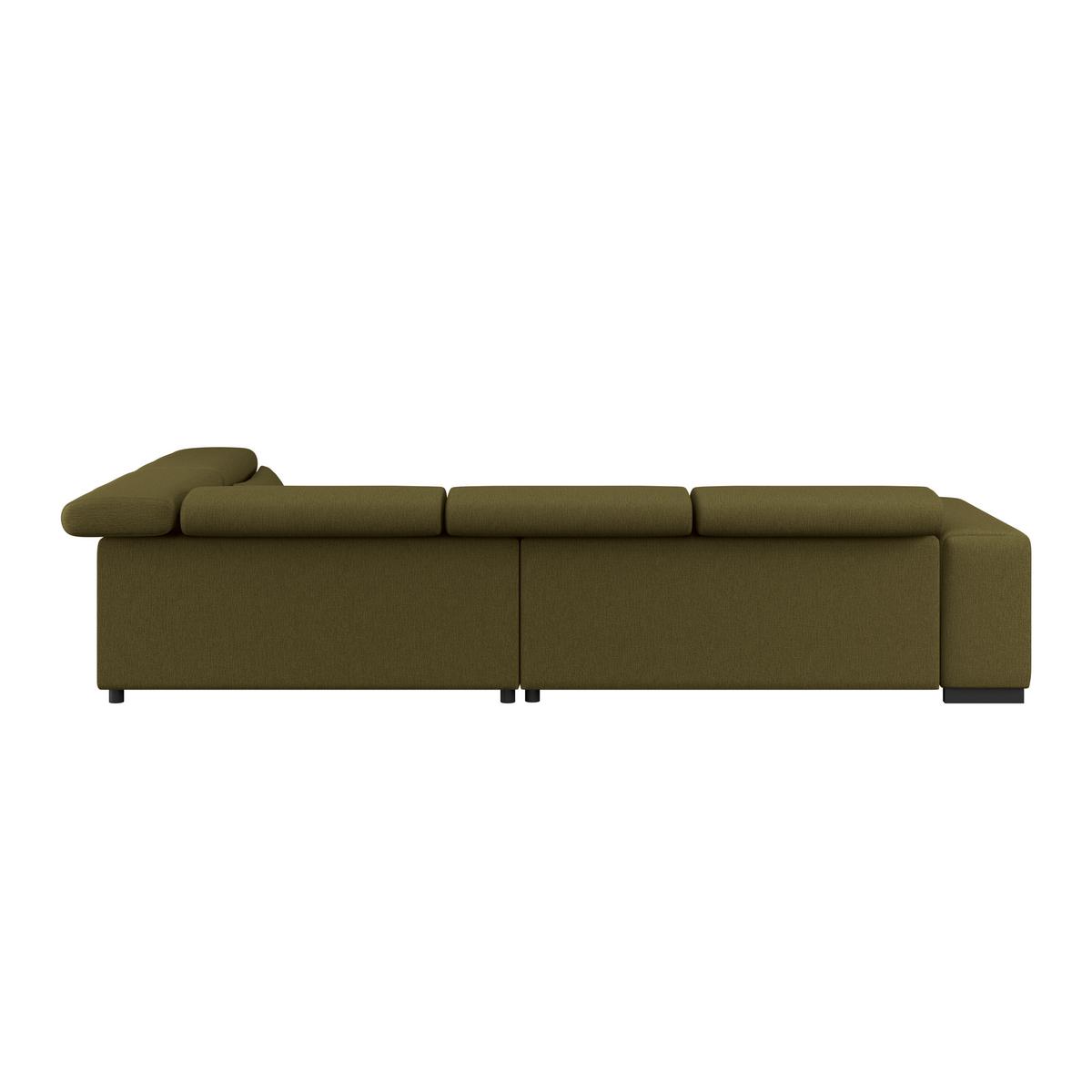 Ecksofa Matera Olivgrün S: 311x226cm - Schwarz/Olivgrün, Trend, Textil (311/226cm)