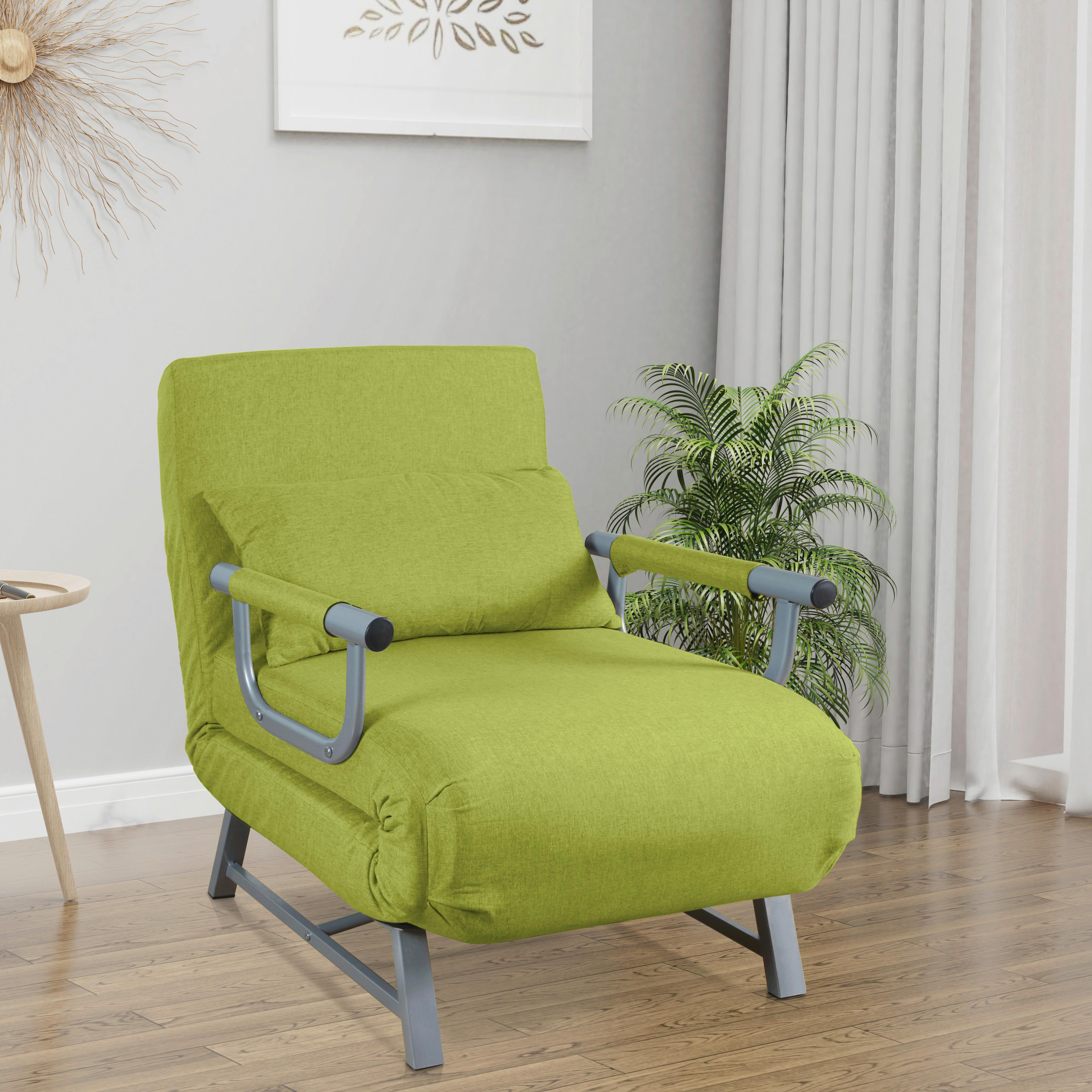 Schlafsessel Kolino Grün 64x95x78 Cm - Grau/Grün, MODERN, Textil (64/95/78cm) - MID.YOU