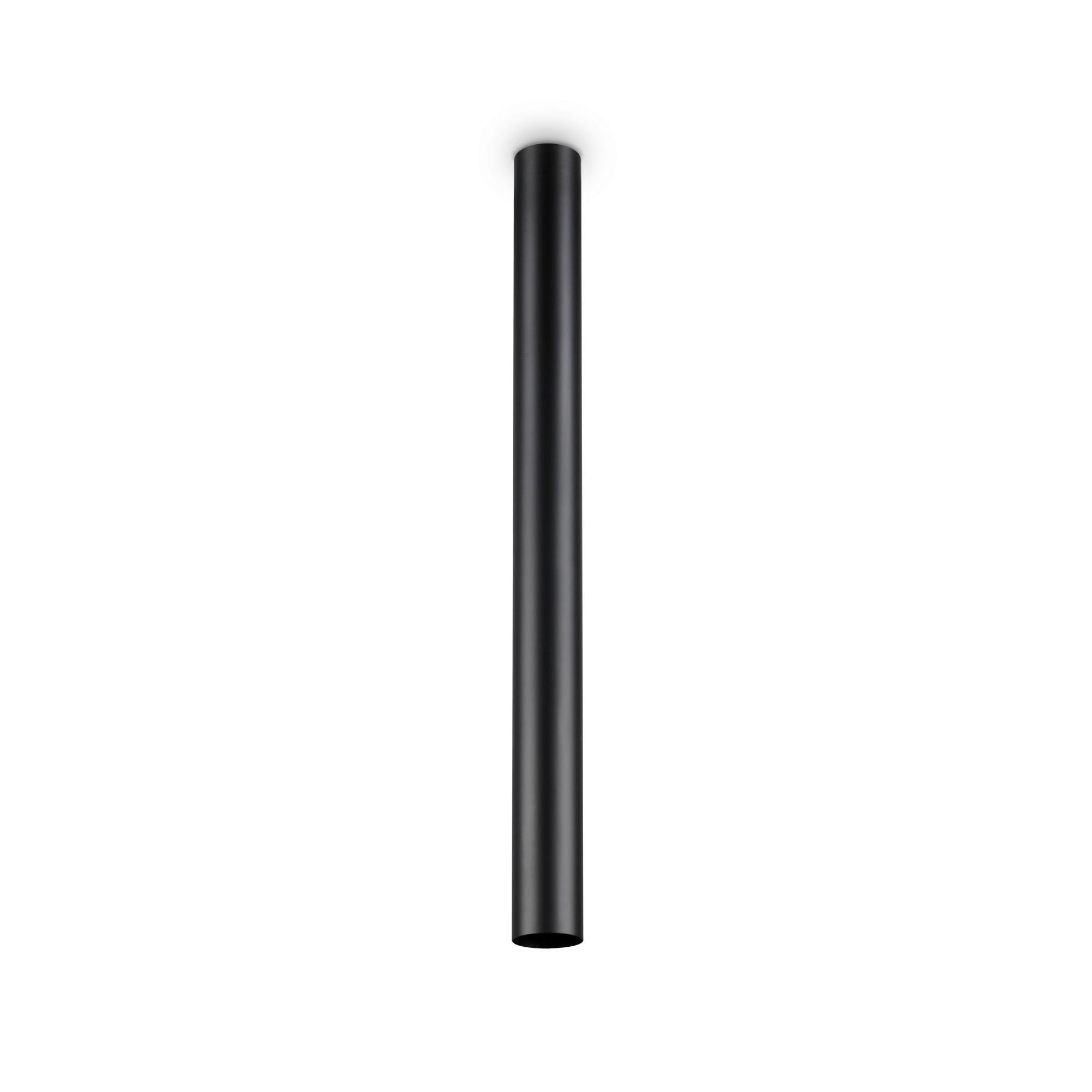 LED-Deckenleuchte Ø 6 cm 1-Flammig Zylindrisch - Schwarz, KONVENTIONELL, Metall (6/75cm) - Ideal Lux