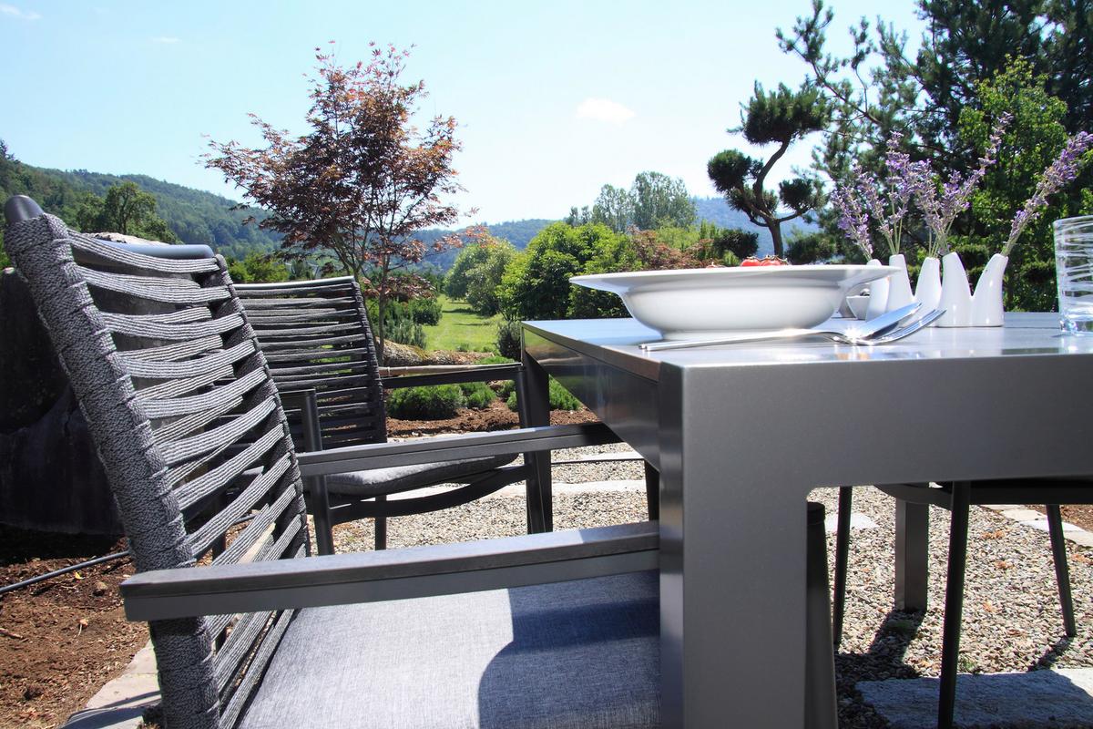 Gartenset 5-Tlg. Textil/Metall /Holzwerkstoff/Kunststoff - Dunkelgrau/Anthrazit, Basics, Holzwerkstoff/Kunststoff (180/98/74cm) - Acamp