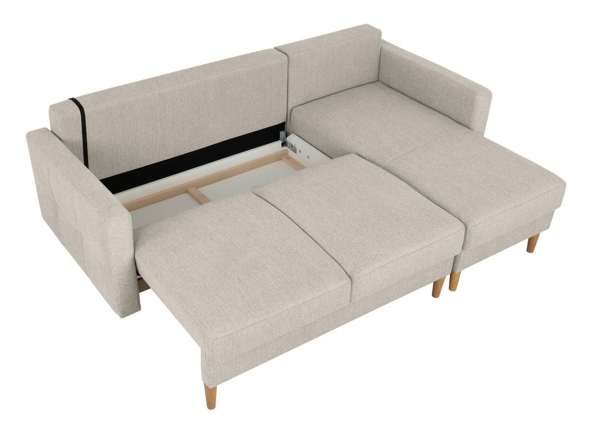 Ecksofa Noret, Beige S: 223x157 Cm - Beige/Buchefarben, Design, Textil (223/157cm) - MID.YOU