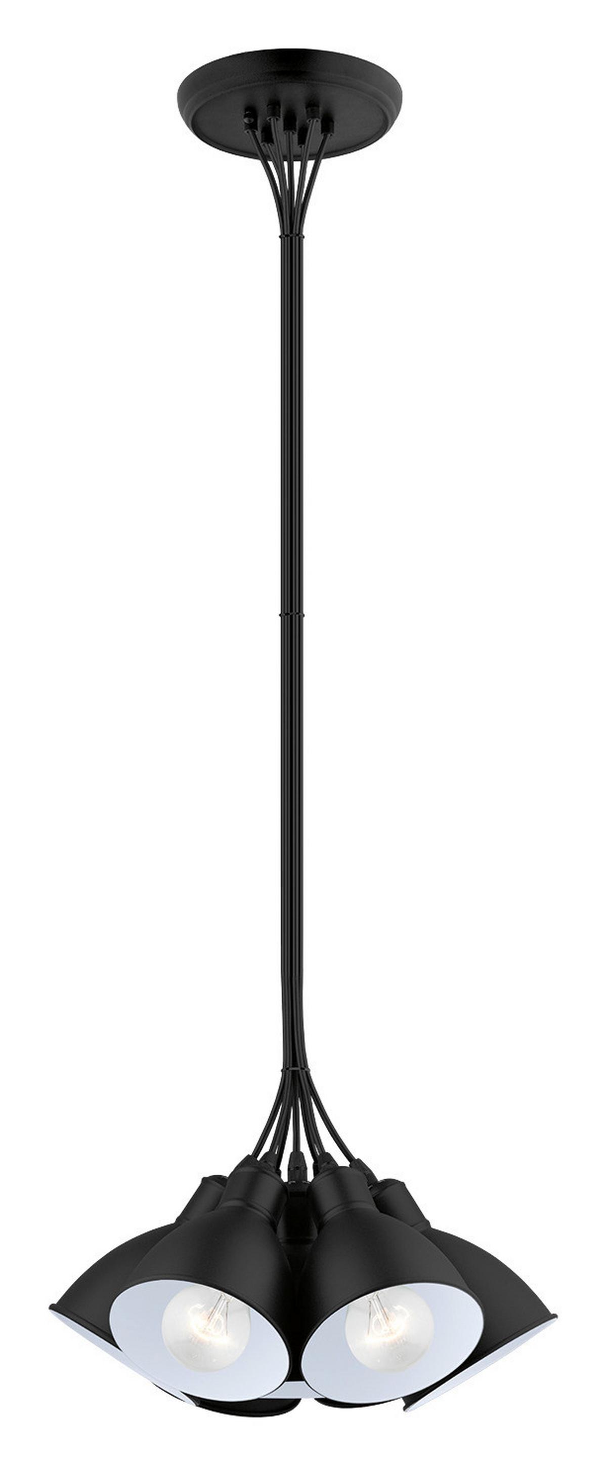 Hängeleuchte Priddy H: 110 Cm 7-Flammig - Schwarz, MODERN, Metall (38,5/110cm)