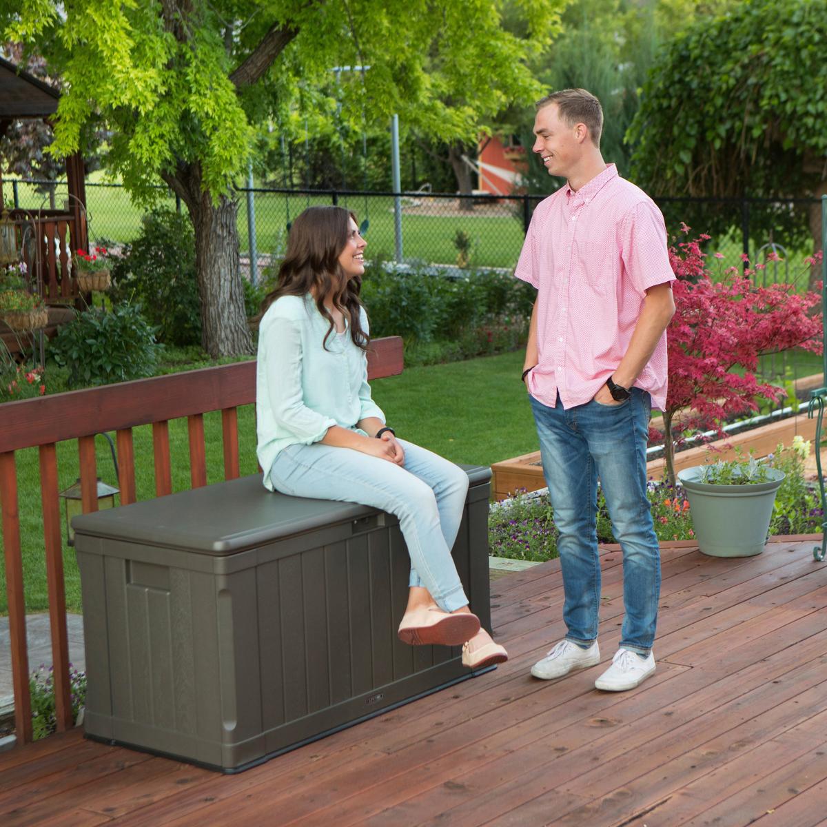 Kissenbox Wasserdicht Premium 128x67x64 cm 440l Braun - Braun, Basics, Kunststoff (128/67/64cm)