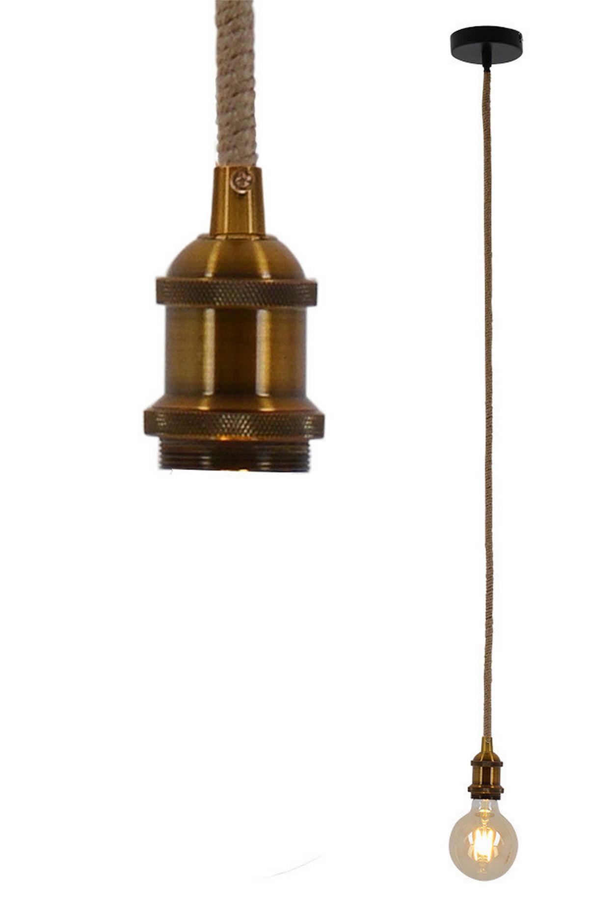 Hängeleuchte H: 100 cm 1-Flammig, Messingfarben - Messingfarben, KONVENTIONELL, Naturmaterialien/Metall (10/100cm) - Näve