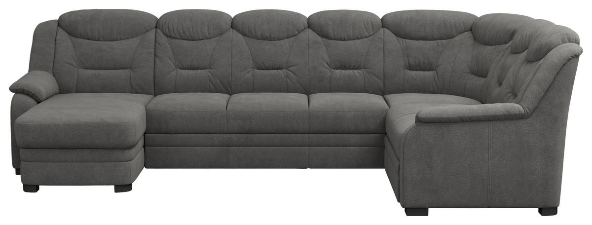 Wohnlandschaft Marcus Anthrazit inkl. Bettkasten - Anthrazit/Schwarz, Basics, Textil (162/330/211cm) - MID.YOU