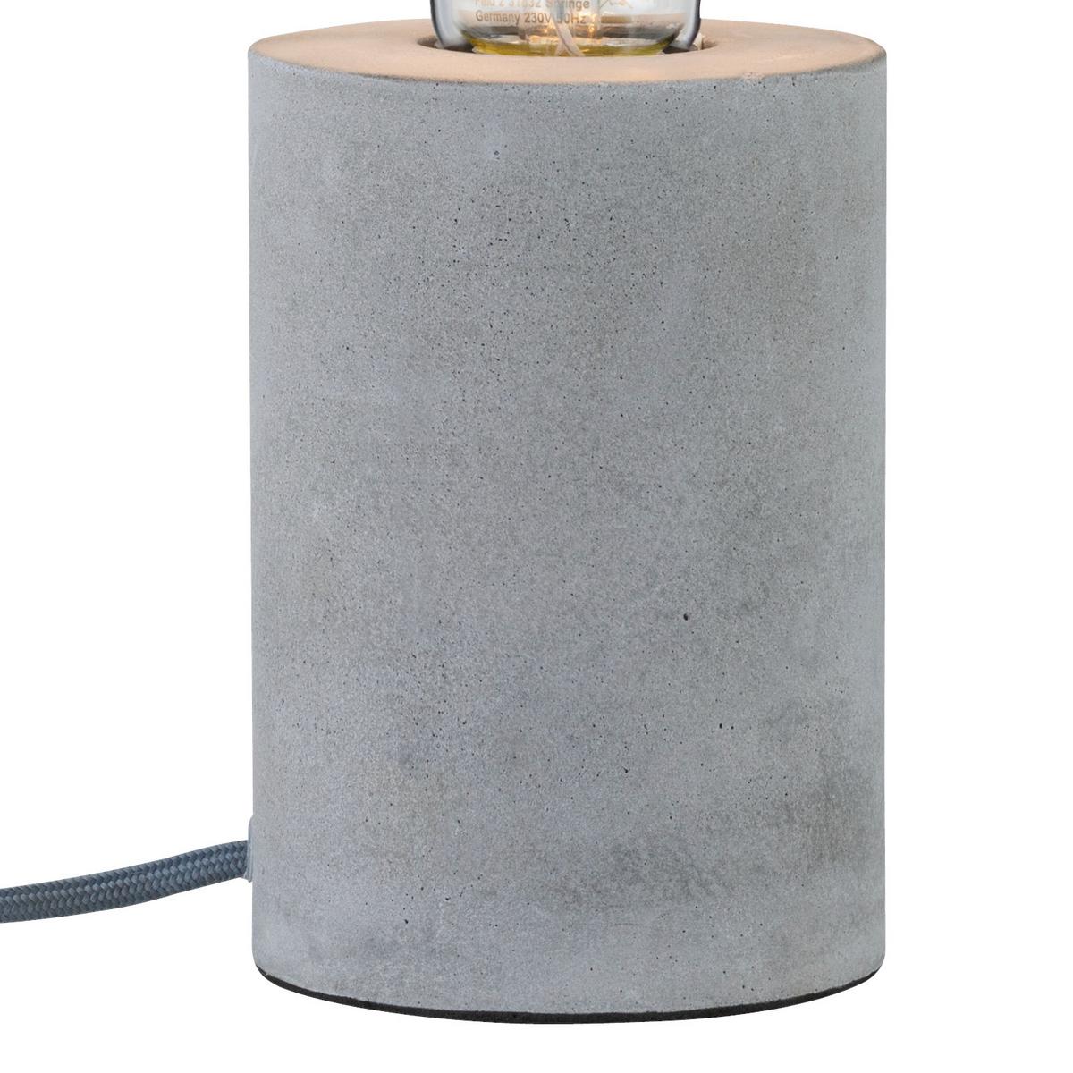 Tischlampe Mk Grau Mit Schnurschalter - Grau, Design, Stein (22/13cm) - Paulmann