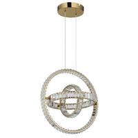 Hängeleuchte Neil Kristallglas ca. 50x40x120 cm - Klar/Goldfarben, Design, Glas/Metall (50/40/120cm) - Globo